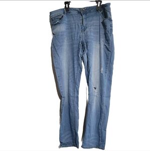 Cato Denim Jeans spandex stretch‎ women's Size 16 Blue Distressed Contemporary